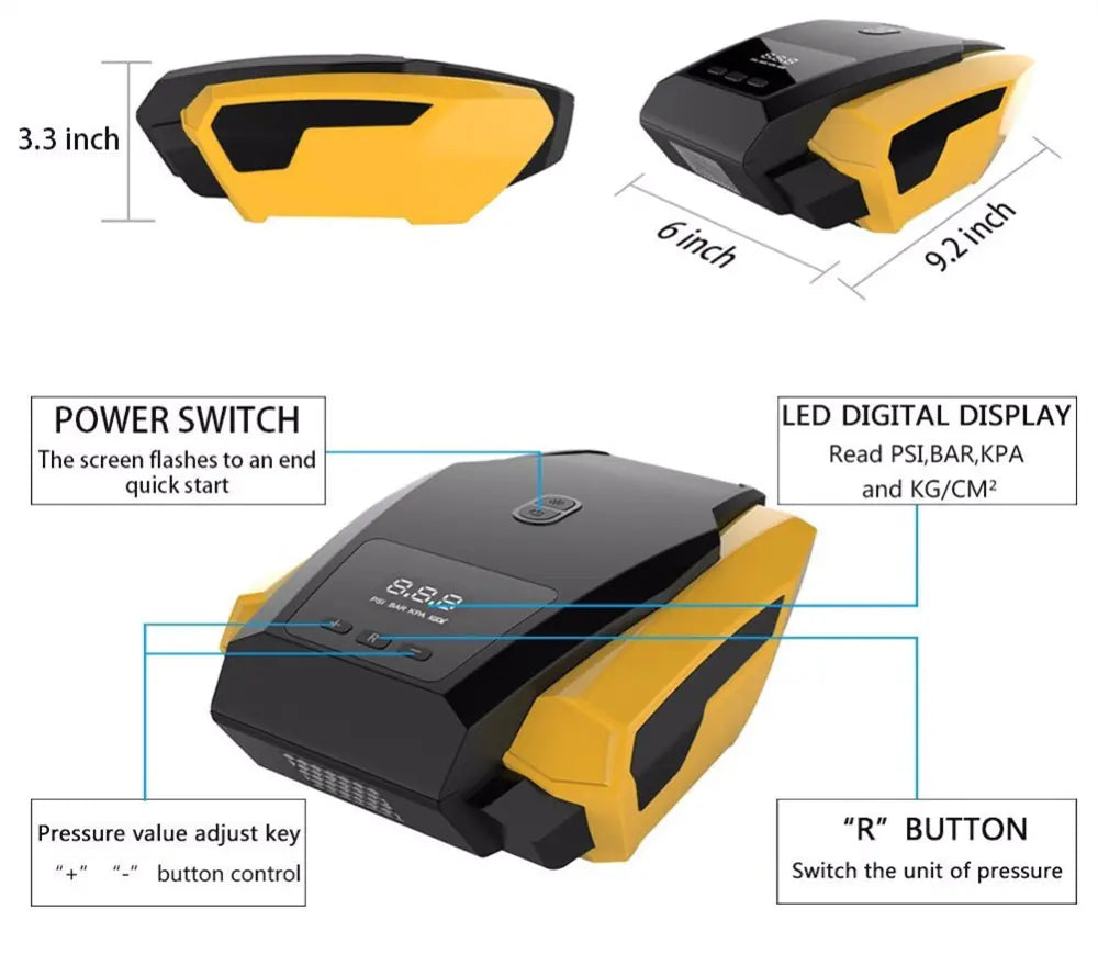 Electric Car Air Pump Inflator Tool